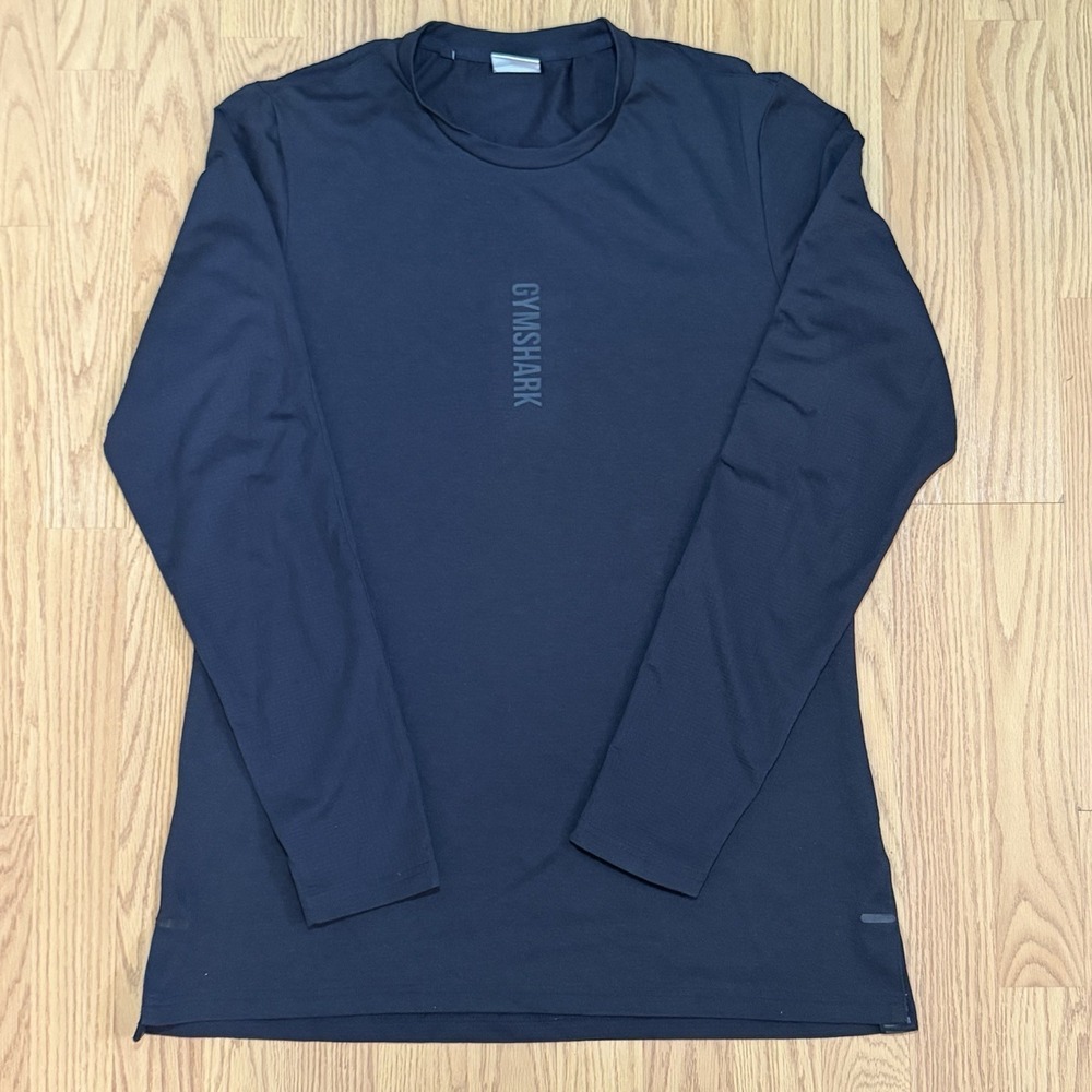 GymShark Spell Out Black Long Sleeve Athletic Workout Shirt  Large